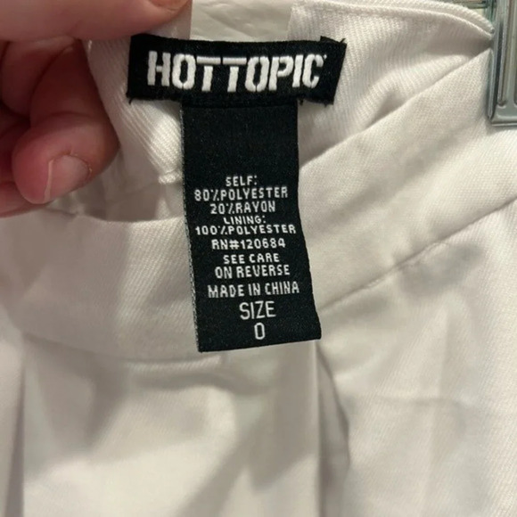 Hot Topic White Pleated Cheer‎ Skirt HT Size 0 / US 12/14 - Picture 8 of 9